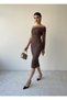 Black One Shoulder Tulle Draped Dress - 4