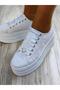 Bridal Shoes 7cm White Sports Flat Platform Evening Dress Bridal Shoes Flower Satin Patterned Comfortable White - 3