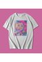 Colorful Pink Themed Rainbow Butterfly Japanese Written Women's Visual Oversize Unisex T-Shirt T-Shirt