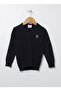 V-Neck Plain Navy Blue Boy's Sweater Tcdunıvkıds-Sk22