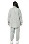 Large Size Shirt Pants Linen Water Green Suit - 3