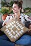43x43cm Premium Thai Feather Woven Fabric Double Sided Straw Look Throw Pillow Pillow Case Krl191 - 4