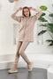 Mink Brown Women's Sweatshirt Jogger Set with Hooded Zipper Pocket - 5