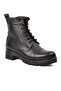 670 Black Zippered Genuine Leather Women's Boots - 3
