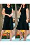 Off Shoulder Skirt Pleated Midi Length Crepe Fabric Dress - 7