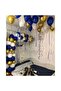 60 Pieces Circumcision Themed Balloon Chain Set - ( Navy Blue - White - Chrome Gold Balloon )