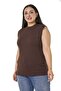Large Size Half Fisherman Long Viscose Brown Body with Slits on the Sides - 5