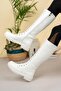 Women's Lace-Up White Boots