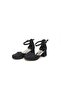800 Girl's Black Glittery Slit Belly Shoes - 5