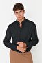 Black Men's Slim Fit Judge Collar Shirt Tmnaw23Go00017