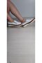 Women's Tan Genuine Leather Zippered Ballerinas - 2