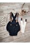 Teddy Bear Concept Navy Blue Caramel Striped Baby Boy Salopet - 3