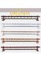 Anthracite Wooden Headed Aluminum Pipe Rustic Curtain Hanger Single Rail 300cm - 2
