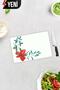 Flower Motif Patterned |   Glass Cutting Board - Glass Cutting Board |   20cm X 30cm - 3