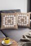43x43cm Premium Thai Feather Woven Fabric Double Sided Straw Look Throw Pillow Pillow Case Krl191 - 3