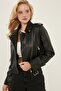 Women's Black Leather Jacket - 2