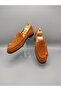 Tan Suede Double Buckle Genuine Leather Men's Shoes - 3