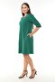Women's Collar and Sleeve Large Size Dress with Stone Accessory Detail - 2