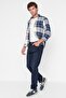 Lacivert Esnek Kumaş Regular Fit Jeans Kot Pantolon TMNAW23JE00036 - 8
