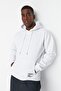 Beyaz Oversize/Geniş Kesim Kapüşonlu Etiketli İçi Polar/Sıcak Tutan Sweatshirt TMNAW21SW2005 - 2