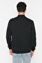 Turtleneck Embroidered Black SWeatshirt - Fleece Cut, TMNAW22sw0718 - 5