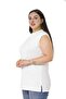 Large Size Half Fisherman Long Viscose Ecru Body with Slits on the Sides - 4