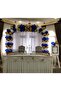 100 Pieces Circumcision Themed Balloon Chain Set - ( Navy Blue - White - Chrome Gold Balloon )
