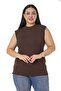 Large Size Half Fisherman Long Viscose Brown Body with Slits on the Sides
