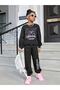Black Futterflies Butterfly Printed Girls Sweatshirt & Tracksuit - 3