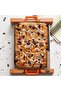 Cast Rectangular Rosto and Baking Tray Beech Serving Wood Cast Iron Solid Double Handle Size - 5