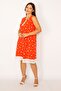 Women's Large Size Pomegranate Hem Lace Detailed Dress 65n34170 - 2