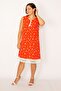 Women's Large Size Pomegranate Hem Lace Detailed Dress 65n34170 - 3
