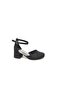800 Girl's Black Glittery Slit Belly Shoes - 2