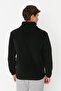Siyah Regular/Normal Kesim Fermuarlı Sıcak Tutan Kalın Anti-pilling Polar Sweatshirt TMNAW23HI00050 - 5