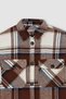Relax Fit Plaid Patterned Recycled Flannel Lumberjack Shirt Tunic with Pocket Detail - 7