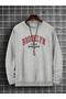 Unisex Gray Brooklyn Printed Sweatshirt
