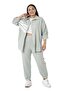 Large Size Shirt Pants Linen Water Green Suit