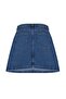 Mavi Yüksek Bel %100 Non-Stretch Pamuk A Shape Denim Etek TBBAW23AZ00042 - 14