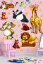Cute Animals And Stars Themed Children's Room Wall Sticker