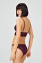 Women's Plum Lace Transparent Non-Wireless Bra Set - 2