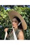 Wide Brim French Cap Ribbon Weed Straw Hat - 2