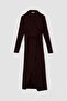 Bodycon V-Neck Midi Long Sleeve Dress - 6
