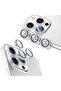 Iphone 13 Pro 13 Pro Max Compatible Aluminum Frame 3D Camera Lens Protector, Silver [Set of 3]