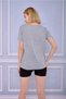 Women's Gray V-Neck Short Sleeve T-shirt - 6
