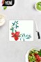 Flower Motif Patterned |   Glass Cutting Board - Glass Cutting Board |   29cm X 34cm - 3