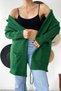 Women's Green Bat Sleeve Double Pocket Hooded Loose Loose Oversize Standard Size Knitwear Cardigan - 5