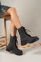 Extra Matte Black Women's Zippered Boots 0012299