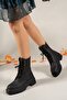 Extra Matte Black Women's Zippered Boots 0012299 - 4