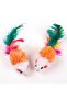 Fluffy Mini Mouse Cat Toy 4.8 cm 4 Pieces - 4