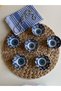 Evil Eye Bead Handmade Embroidered 6 Pieces Snack Bowl, Jam Bowl, Turkish Delight Bowl, Sauce Bowl Turkish Delight Bowl - 2